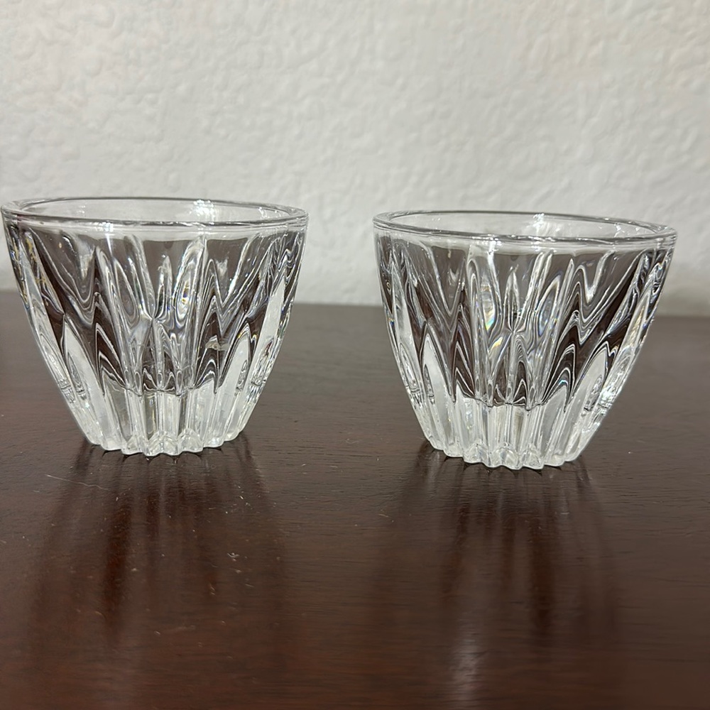 Pair of Vintage 24% Lead Crystal Votive Candle Holders.